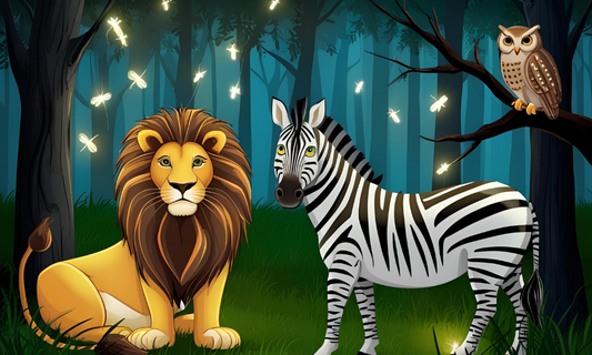 Bedtime Stories: The Brave Lion’s Twinkling Forest Journey