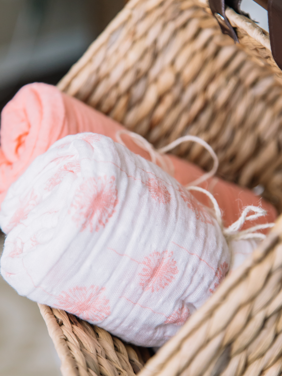 Muslin Blanket Set (Coral Wishes)