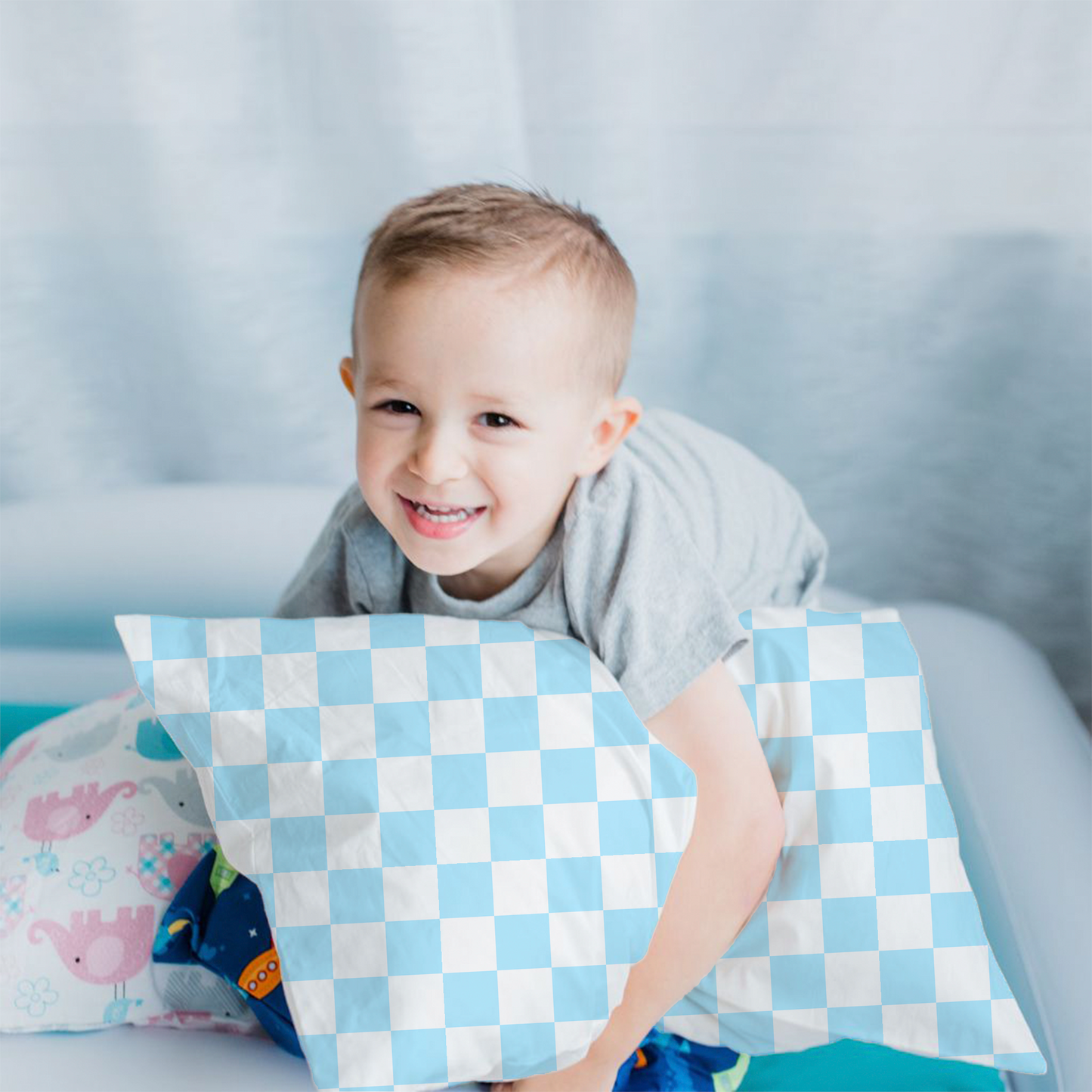 Pillow Bundle | Checkers Baby Blue
