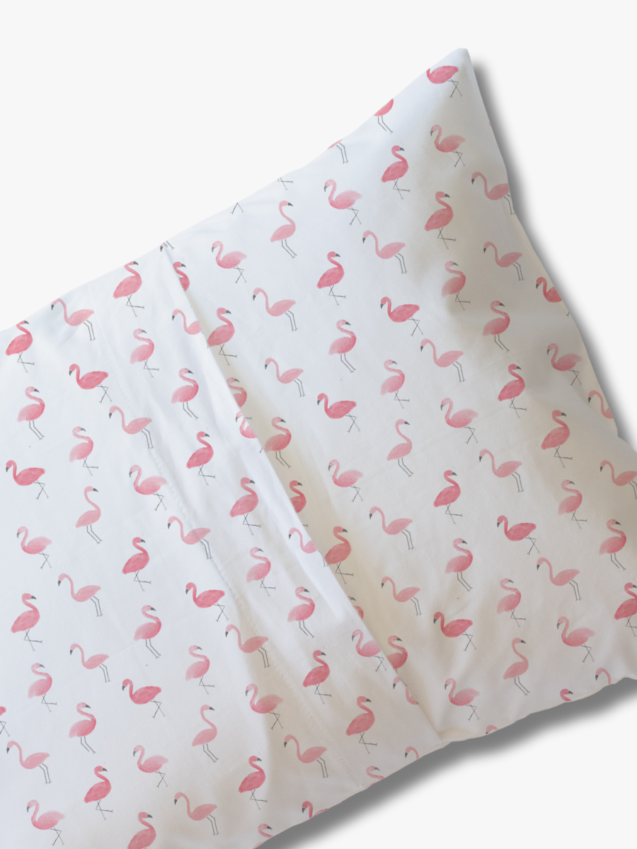 Cotton Pillowcase | Flamingo Flock