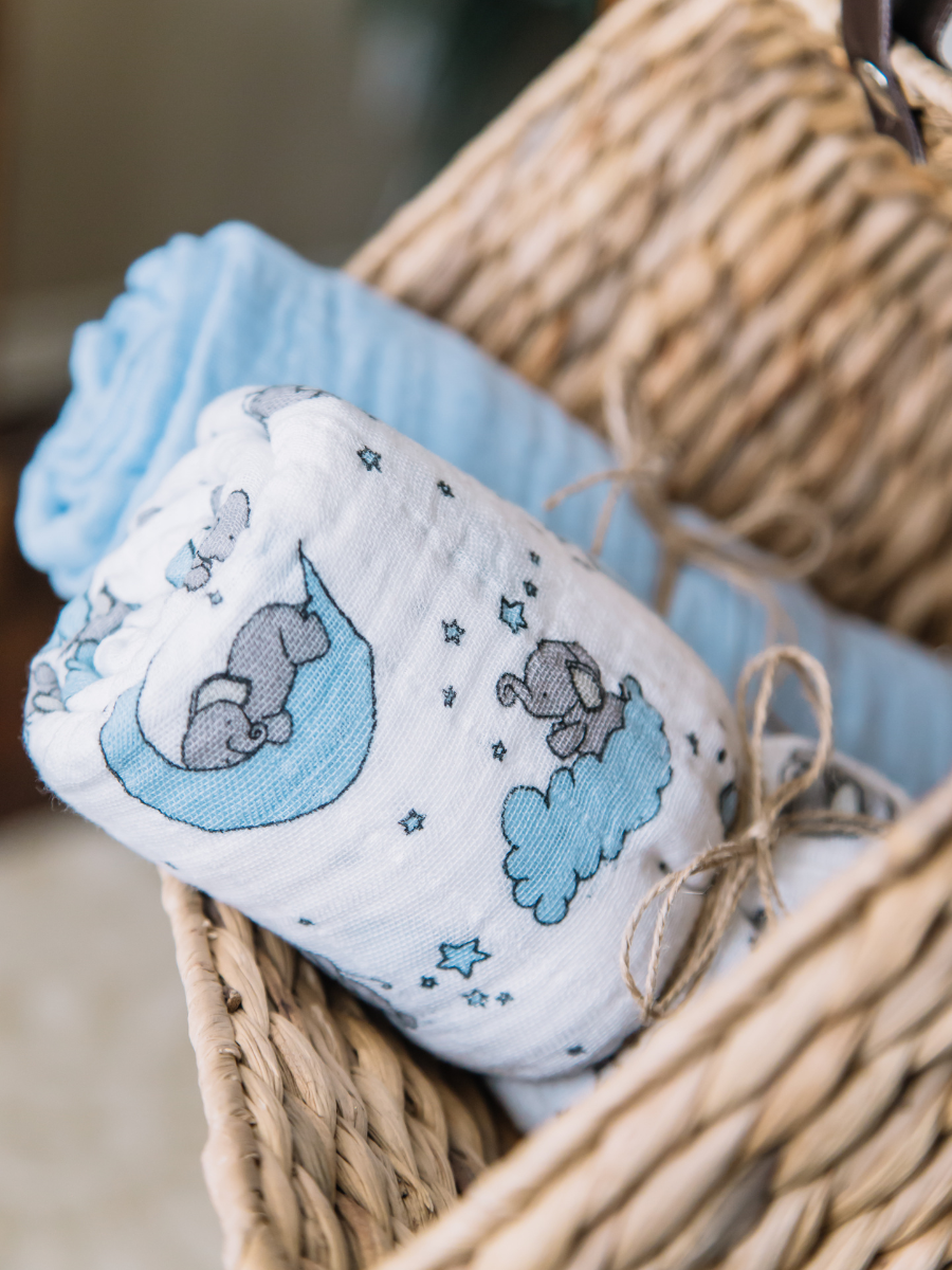 Muslin Blanket Set (Blue Skies)