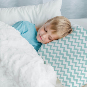 Cotton Pillowcase | Chevron Teal