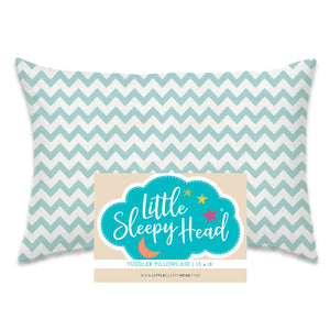 Cotton Pillowcase | Chevron Teal