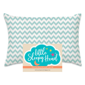 Cotton Pillowcase | Chevron Teal