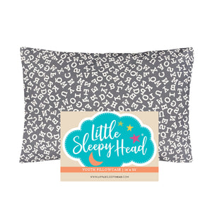 Cotton Pillowcase | Alphabet Gray