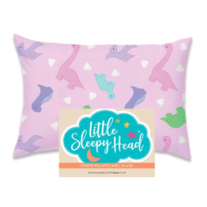 Cotton Pillowcase | Dinosaurs (Pink)