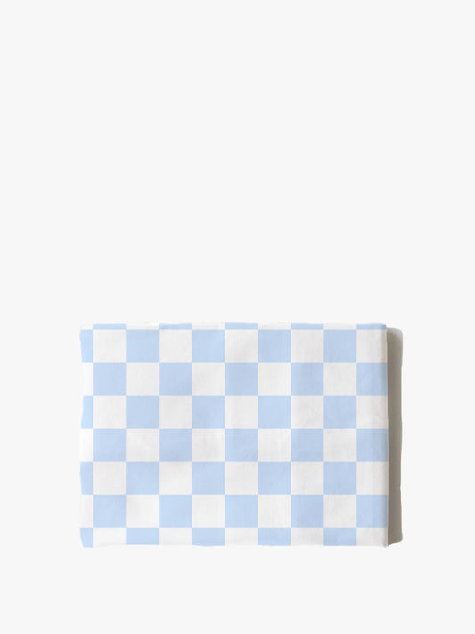 Cotton Pillowcase | Checkers Baby Blue