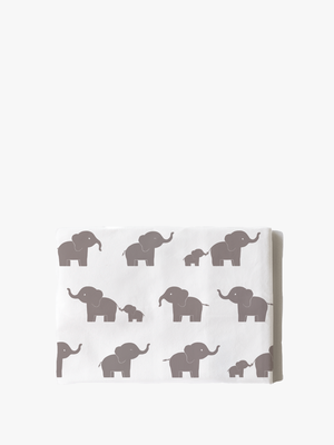 Cotton Pillowcase | Happy Elephants White