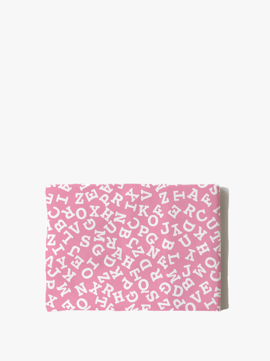 Cotton Pillowcase | Alphabet Pink