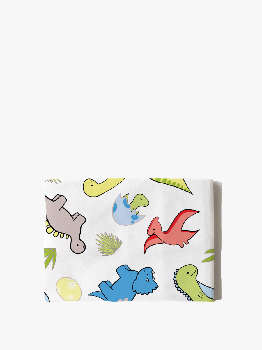 Cotton Pillowcase | Dinosaurs White