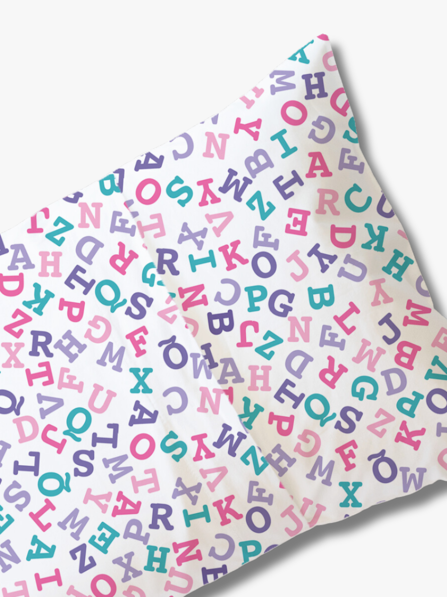 Cotton Pillowcase | Alphabet Cotton Candy