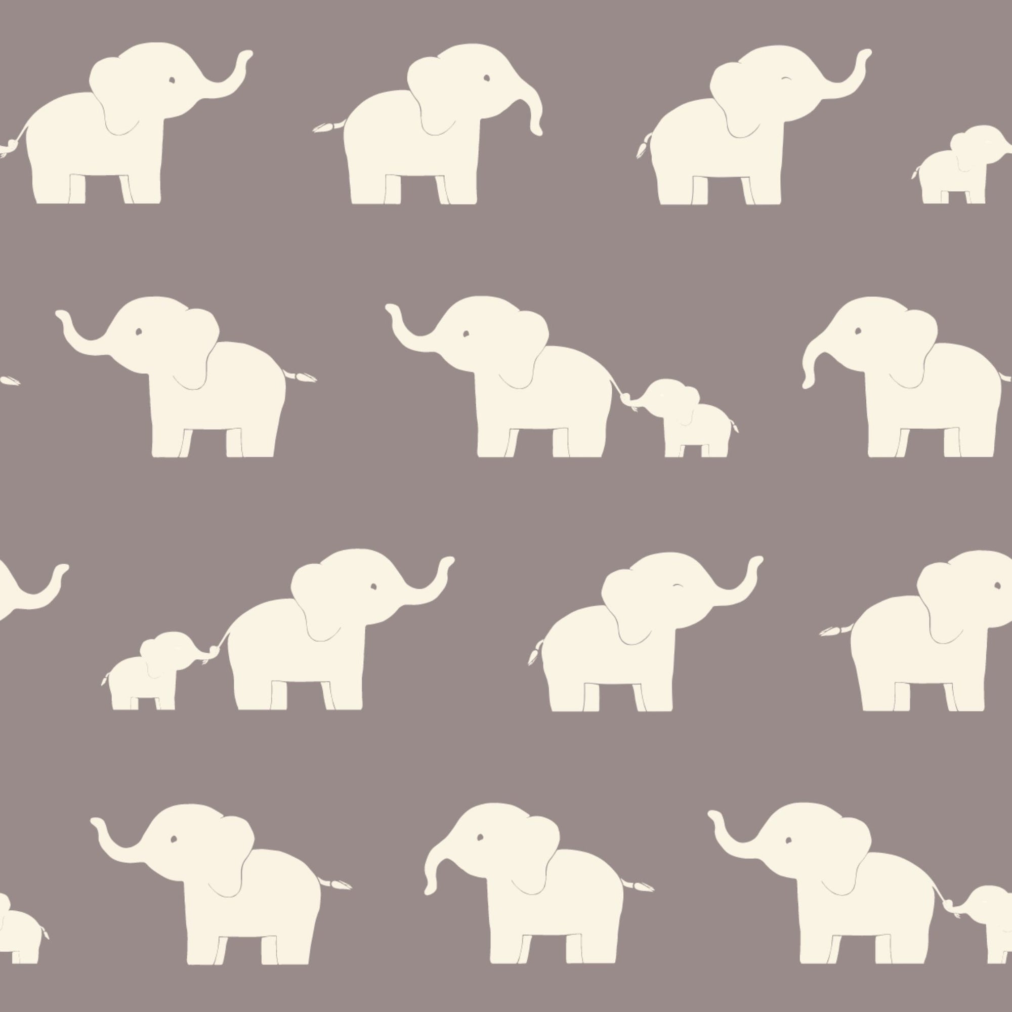 Cotton Pillowcase | Happy Elephants Gray