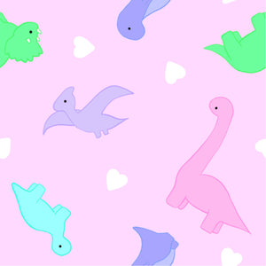 Cotton Pillowcase | Dinosaurs (Pink)