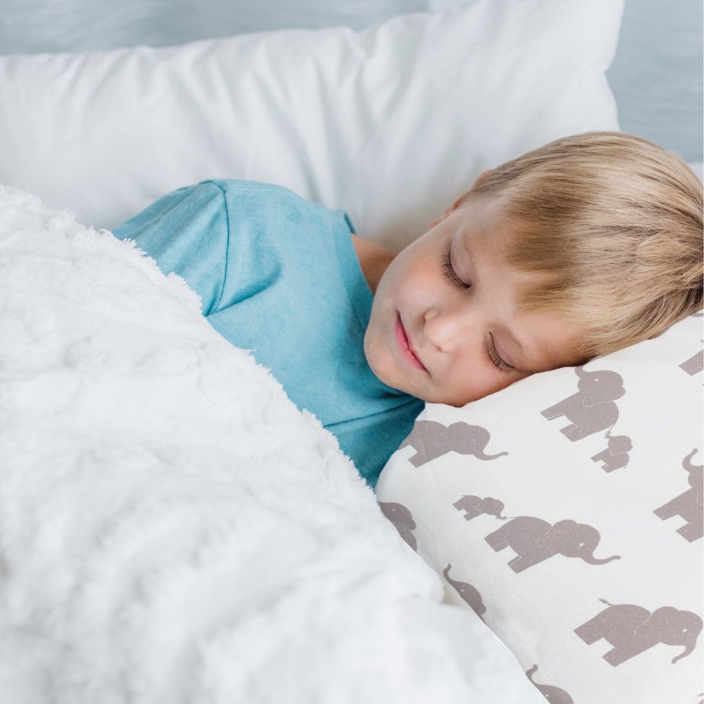 Cotton Pillowcase | Happy Elephants White